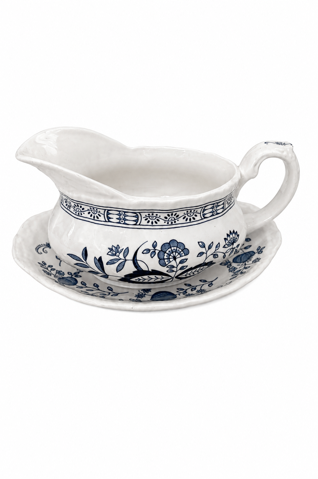 Vintage Enoch Wedgwood “Blue Heritage” Gravy Boat & Underplate Set