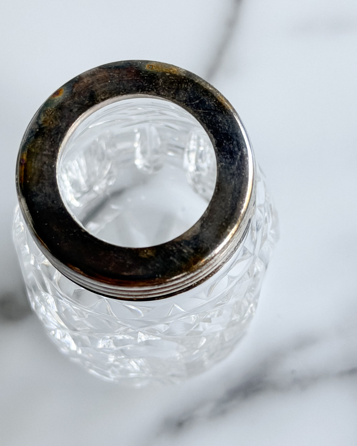 Vintage Cut Crystal & Silver-Tone Baby Bottle
