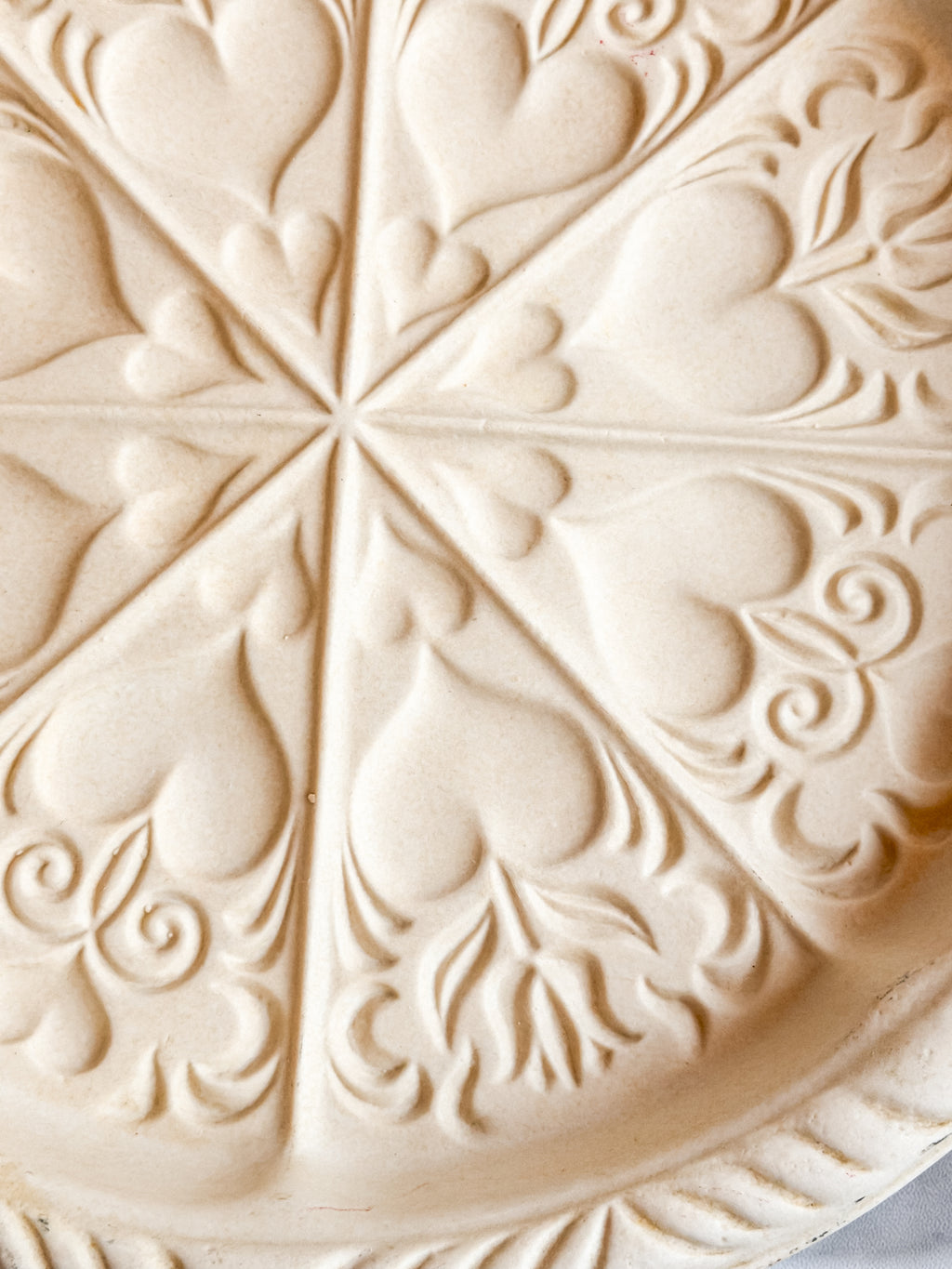 Vintage Hartstone USA Shortbread Mold Embossed Floral & Heart Design