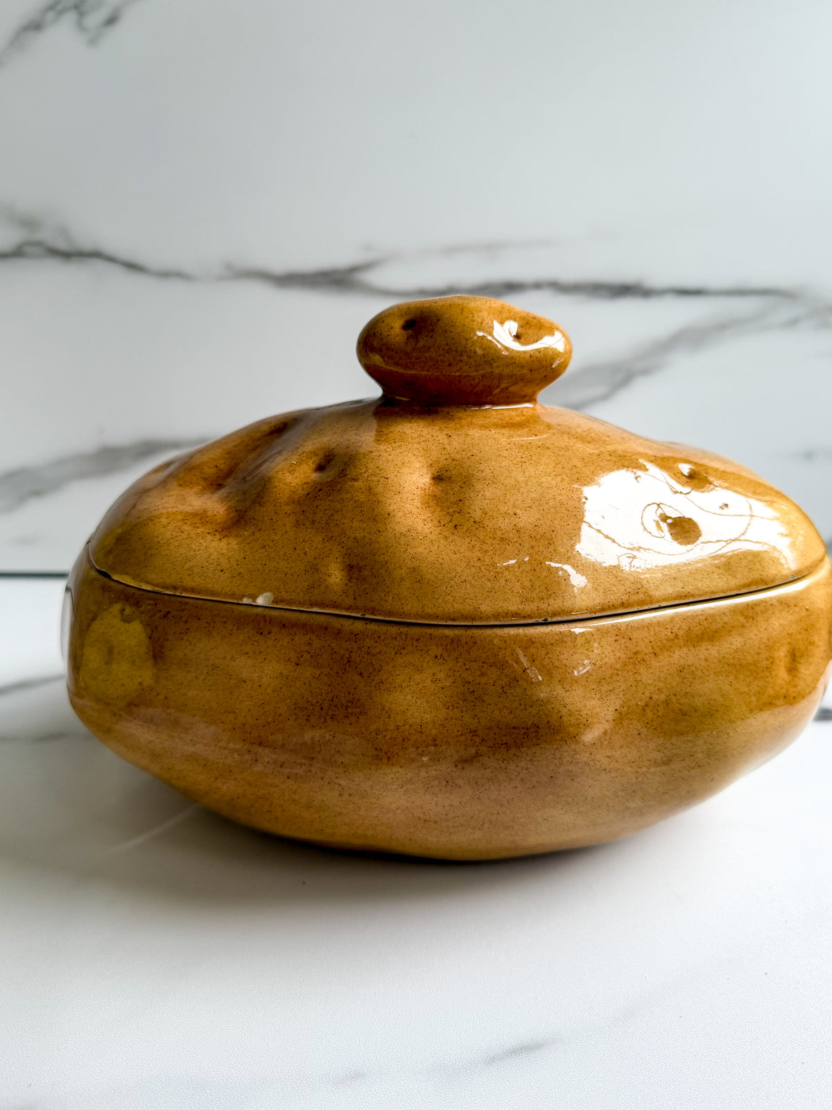 Vintage Atlantic Mold Potato Casserole Dish Ceramic Serving Bowl 1970s Kitchenware