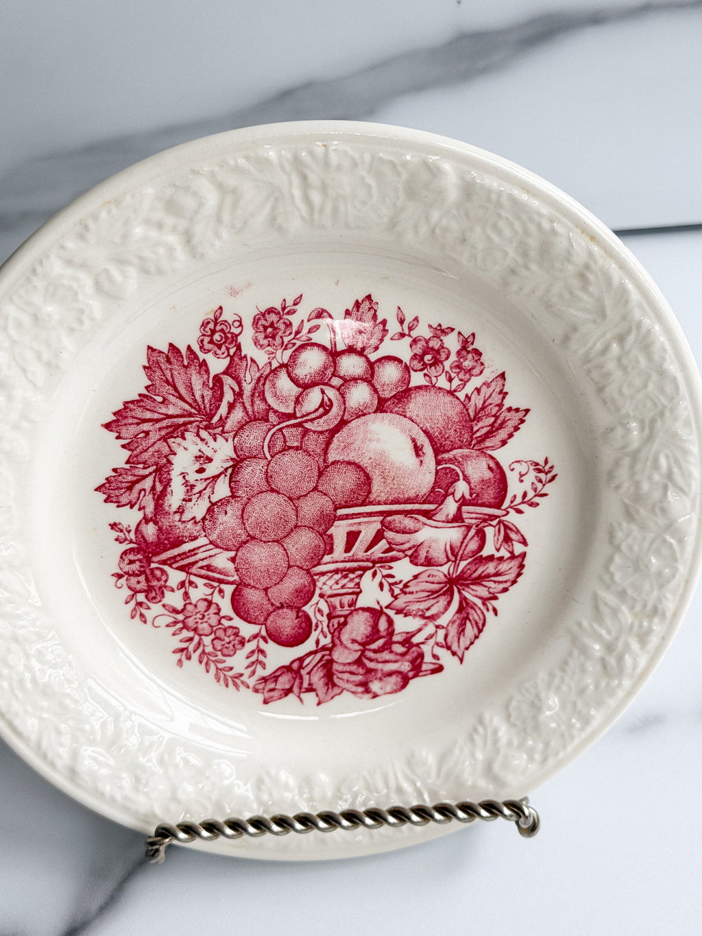 Vintage Homer Laughlin Harvest Red Transferware Plates Set of 2 USA