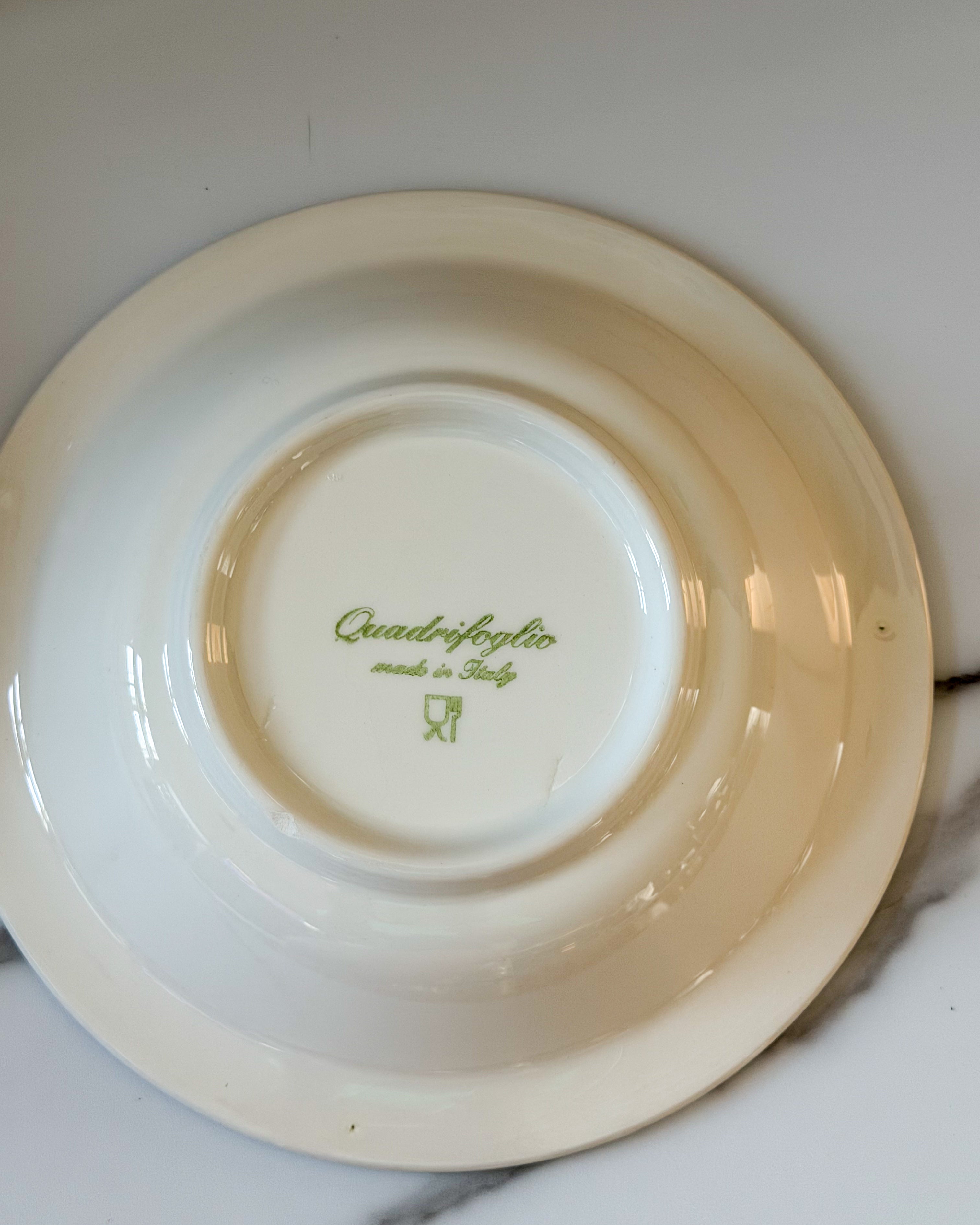 Rare Vintage Quadrifoglio “The Simpsons” Ceramic Pasta Bowl Set Made in Italy Complete 5-Piece Serving Collection