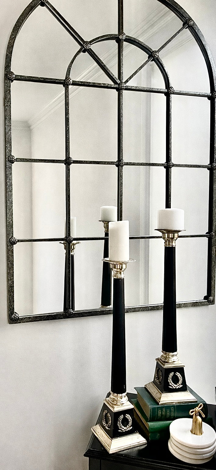 Vintage Bombay Black Candleholders – Pair
