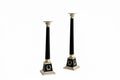 Vintage Bombay Black Candleholders – Pair