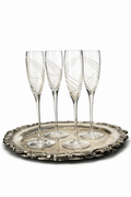 Lenox Etched Champagne Flutes – Set of 4 Elegant Crystal Stemware