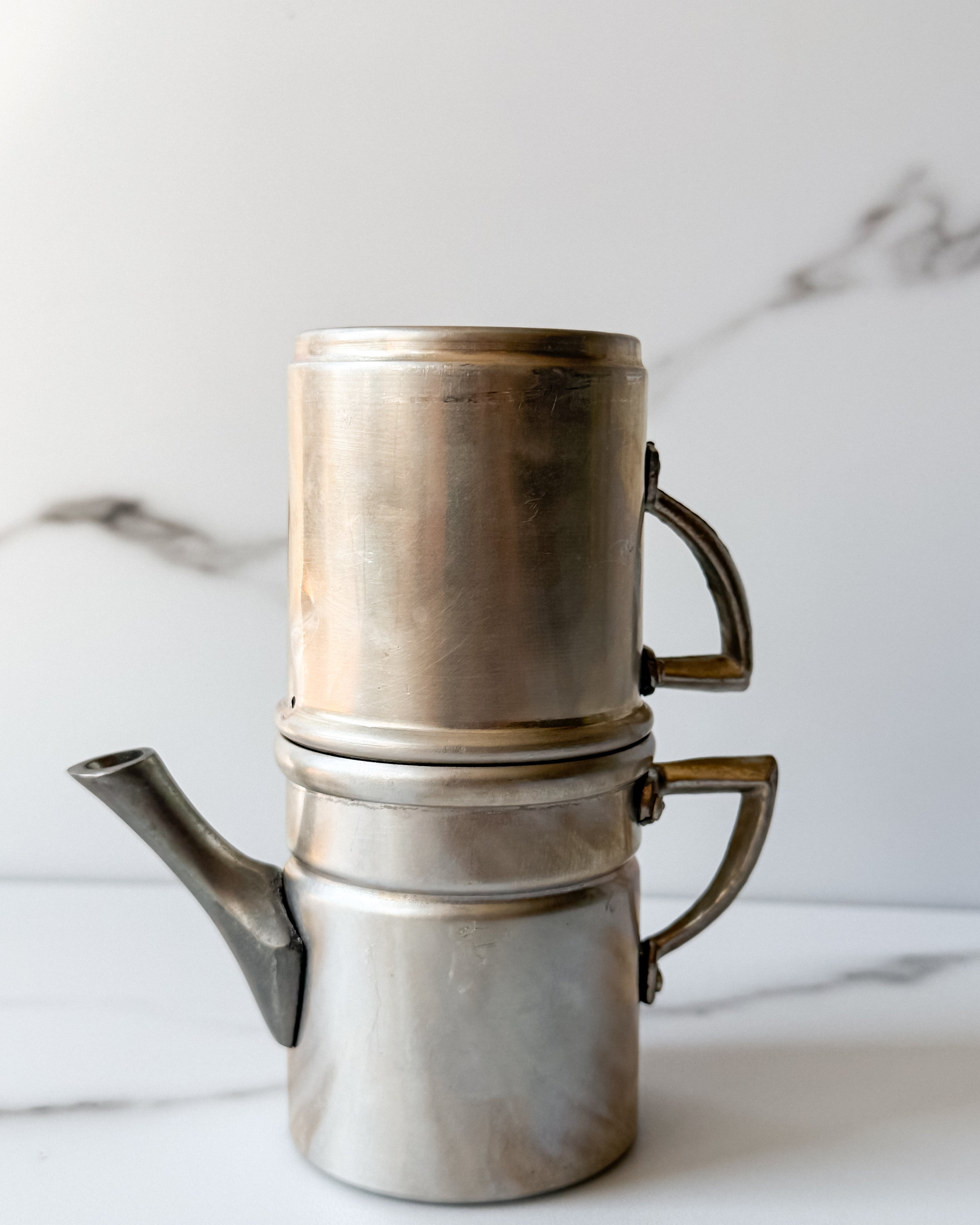 Vintage Italian Neapolitan Coffee Maker Aluminum Cuccumella Made in Italy