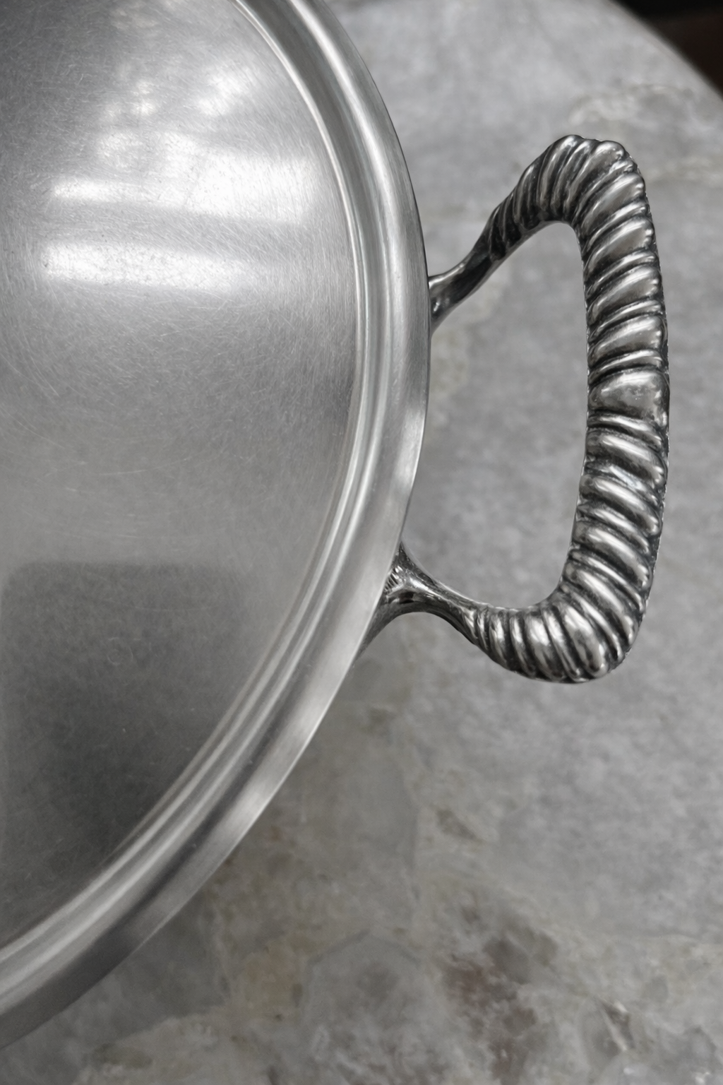 Vintage Silver Pot with Fluted Finial Lid