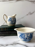 Vintage Enoch Wedgwood Countryside Blue & White Mini Pitcher & Bowl Set Made in England