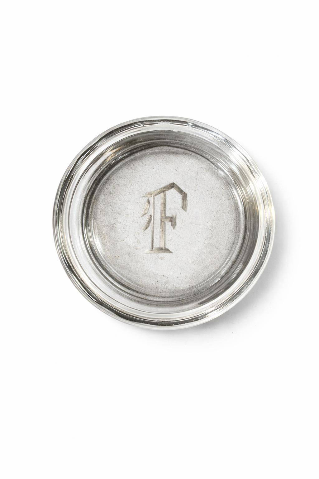 Vintage Monogrammed Crystal Catchall Dish