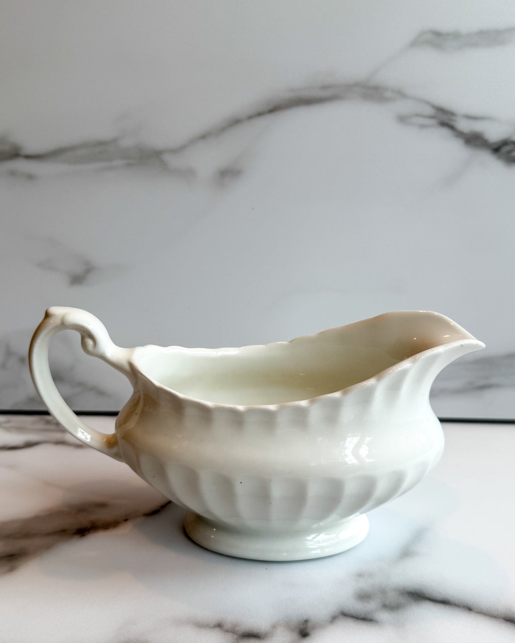 Vintage J&G Meakin Classic White Gravy Boat Made in England