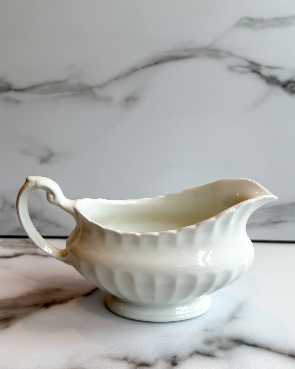 Vintage J&G Meakin Classic White Gravy Boat Made in England