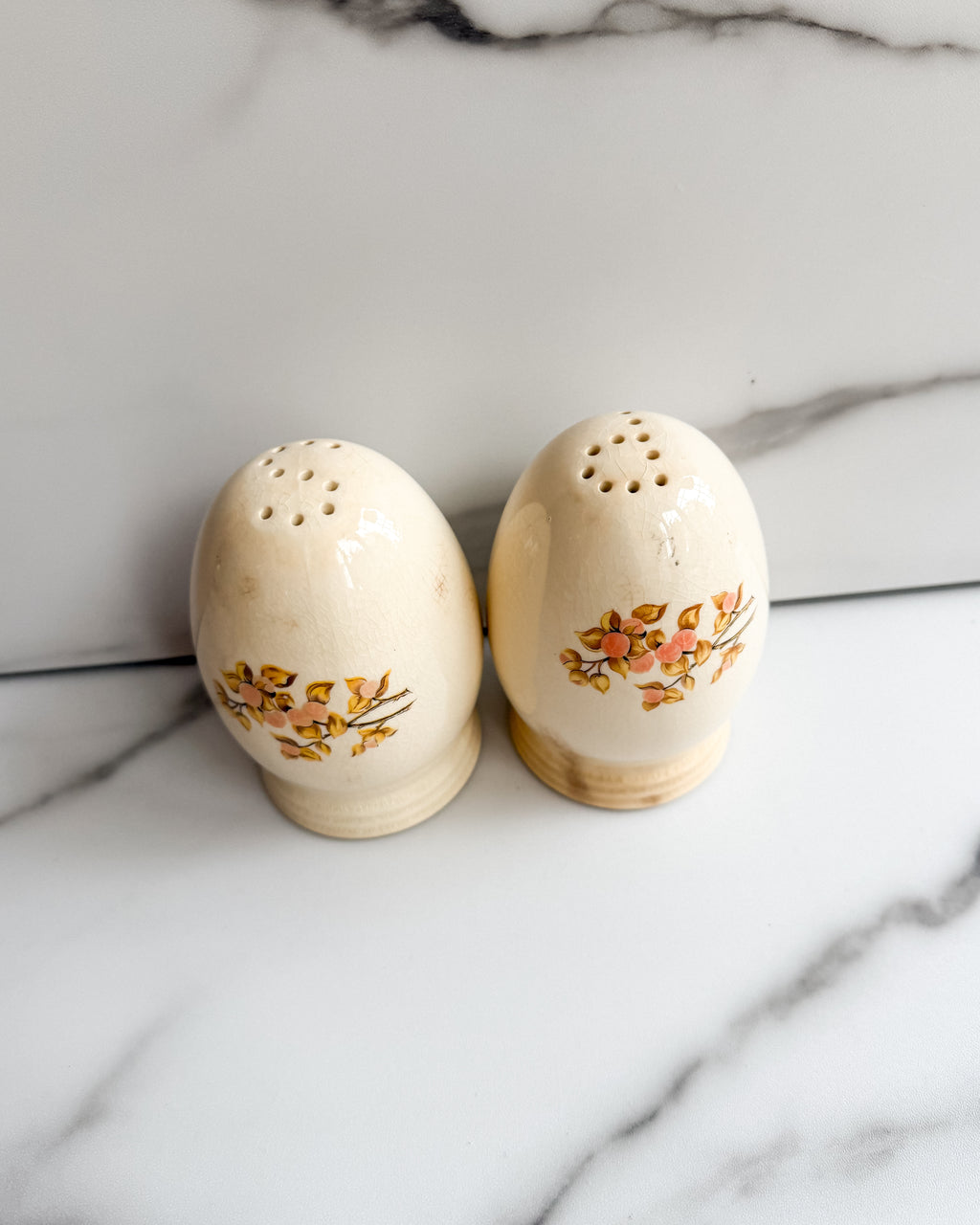 Antique Universal Cambridge Oven Proof Fruit & Blossom Pottery Set
