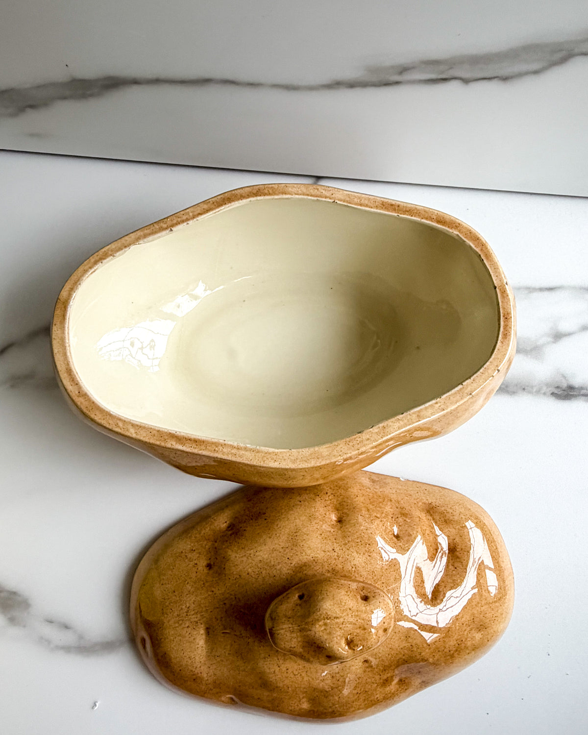 Vintage Atlantic Mold Potato Casserole Dish Ceramic Serving Bowl 1970s Kitchenware