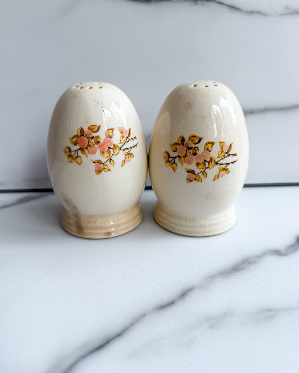 Antique Universal Cambridge Oven Proof Fruit & Blossom Pottery Set