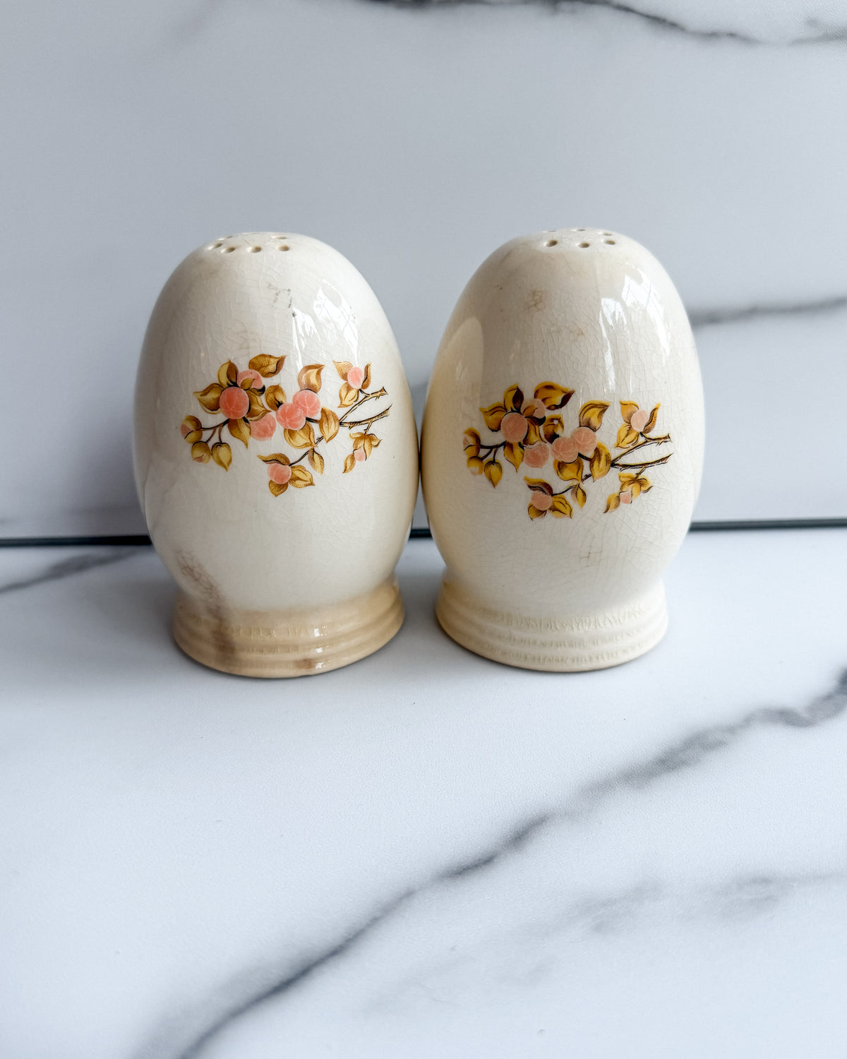 Antique Universal Cambridge Oven Proof Fruit & Blossom Pottery Set