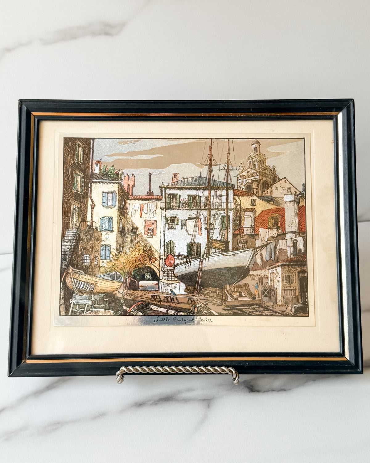 Little Boatyard, Venice Italy, Framed Picture