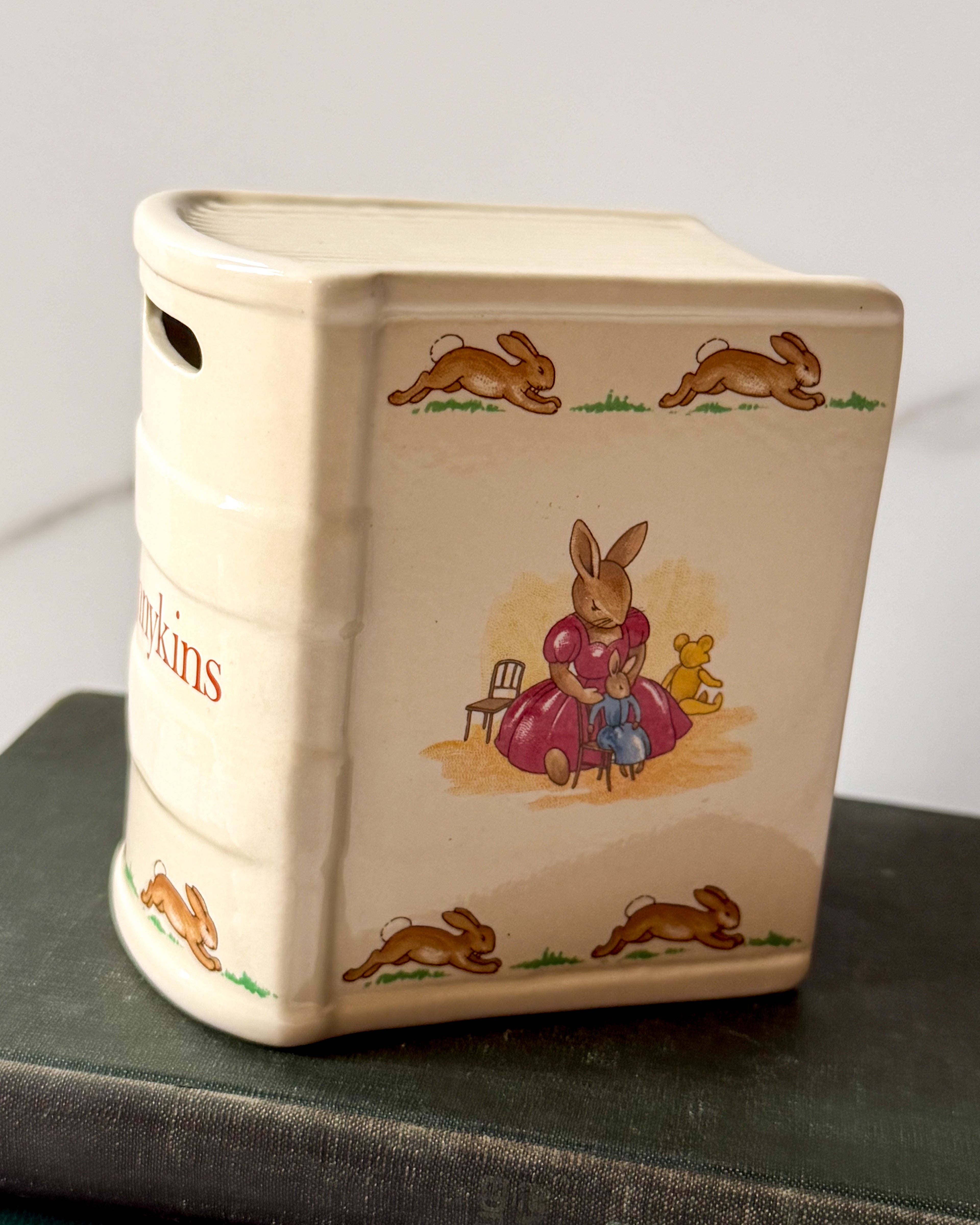 Vintage Royal Doulton Bunnykins Book-Shaped Money Bank / Coin Bank