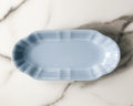 Antique 1927 Bauscher Weiden Bavaria Blue Porcelain Relish Dish Arthur Schiller Chicago