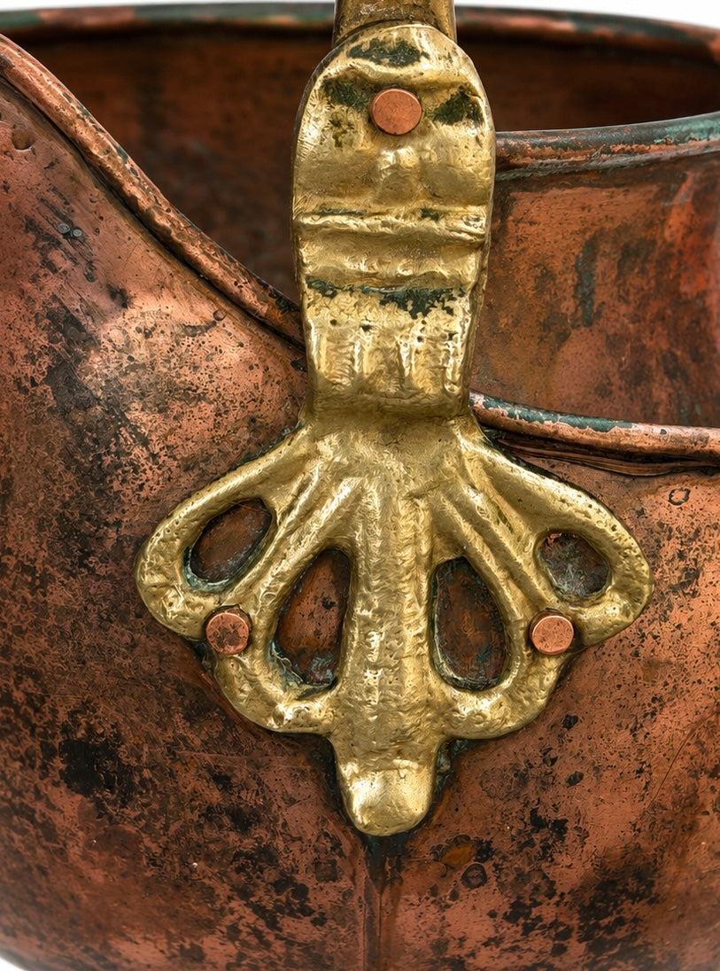 Copper & Brass Coal Scuttle Cashepot