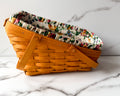 Vintage Longaberger Handwoven Basket with Floral Liner USA