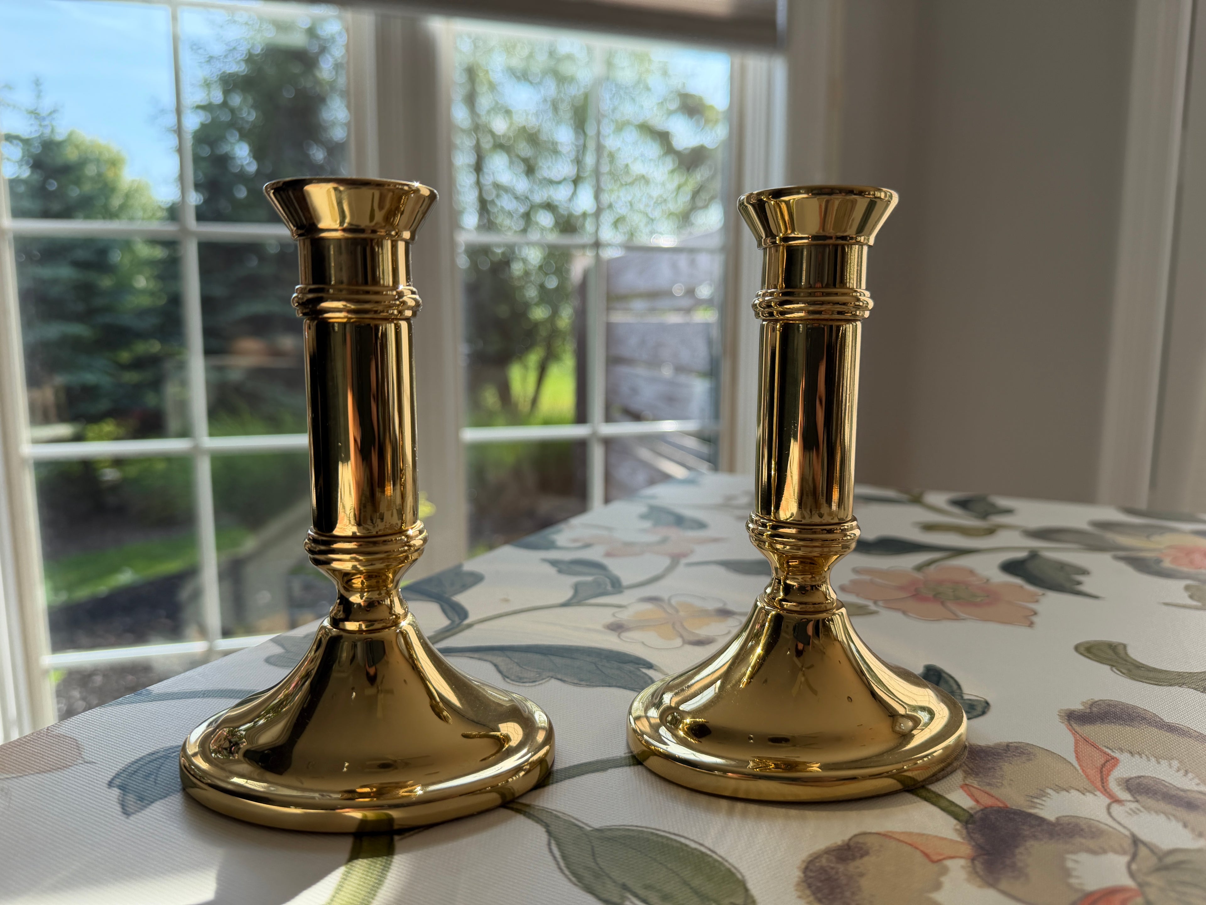 Pair of Vintage Brass Baldwin Candlestick Holders