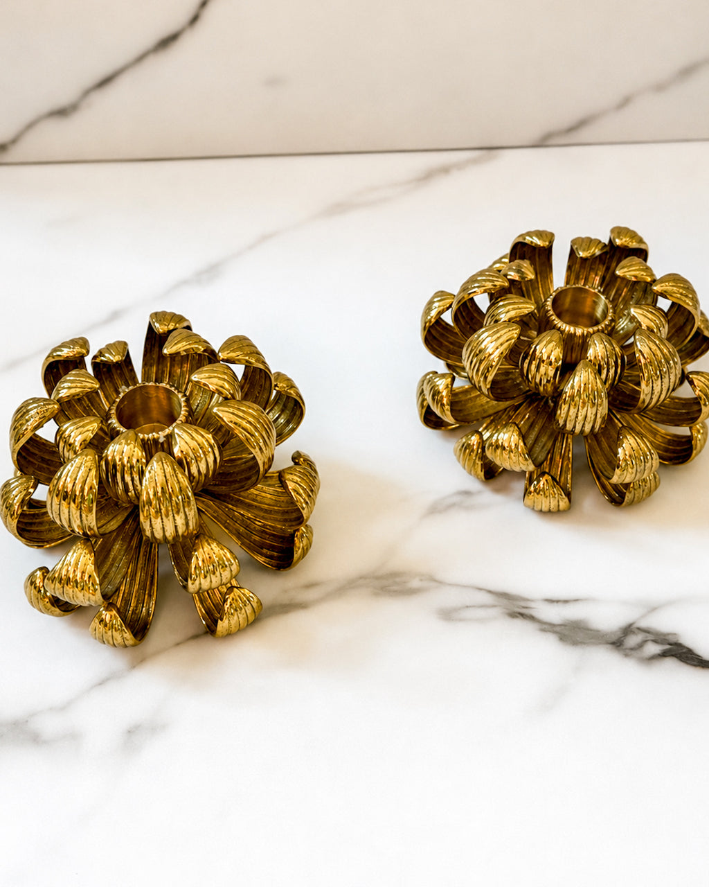 Michael Aram Dahlia Brass Candle Holders Set of 2