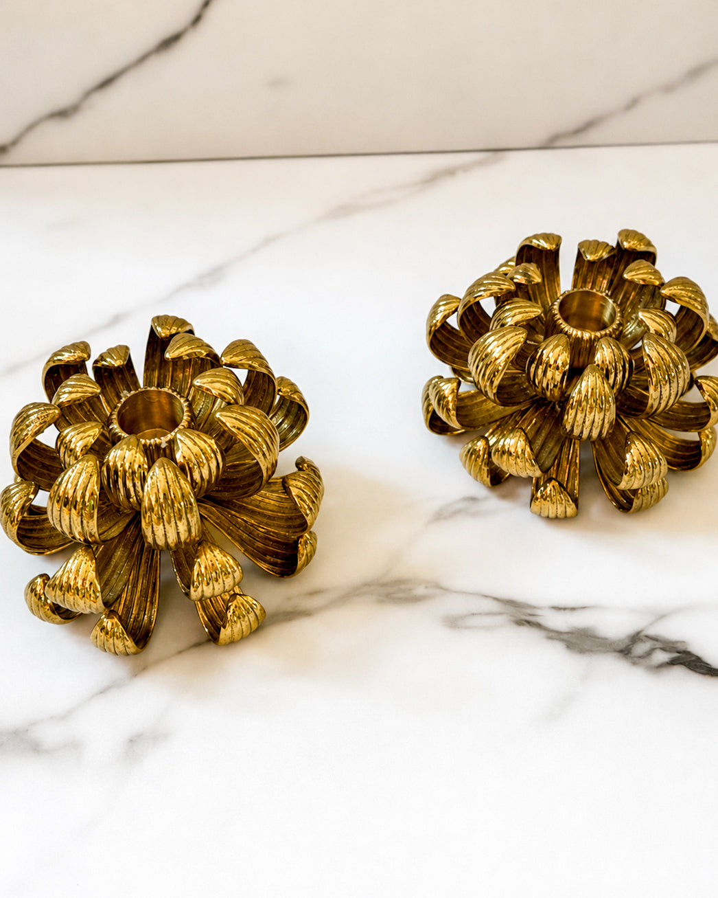 Michael Aram Dahlia Brass Candle Holders Set of 2