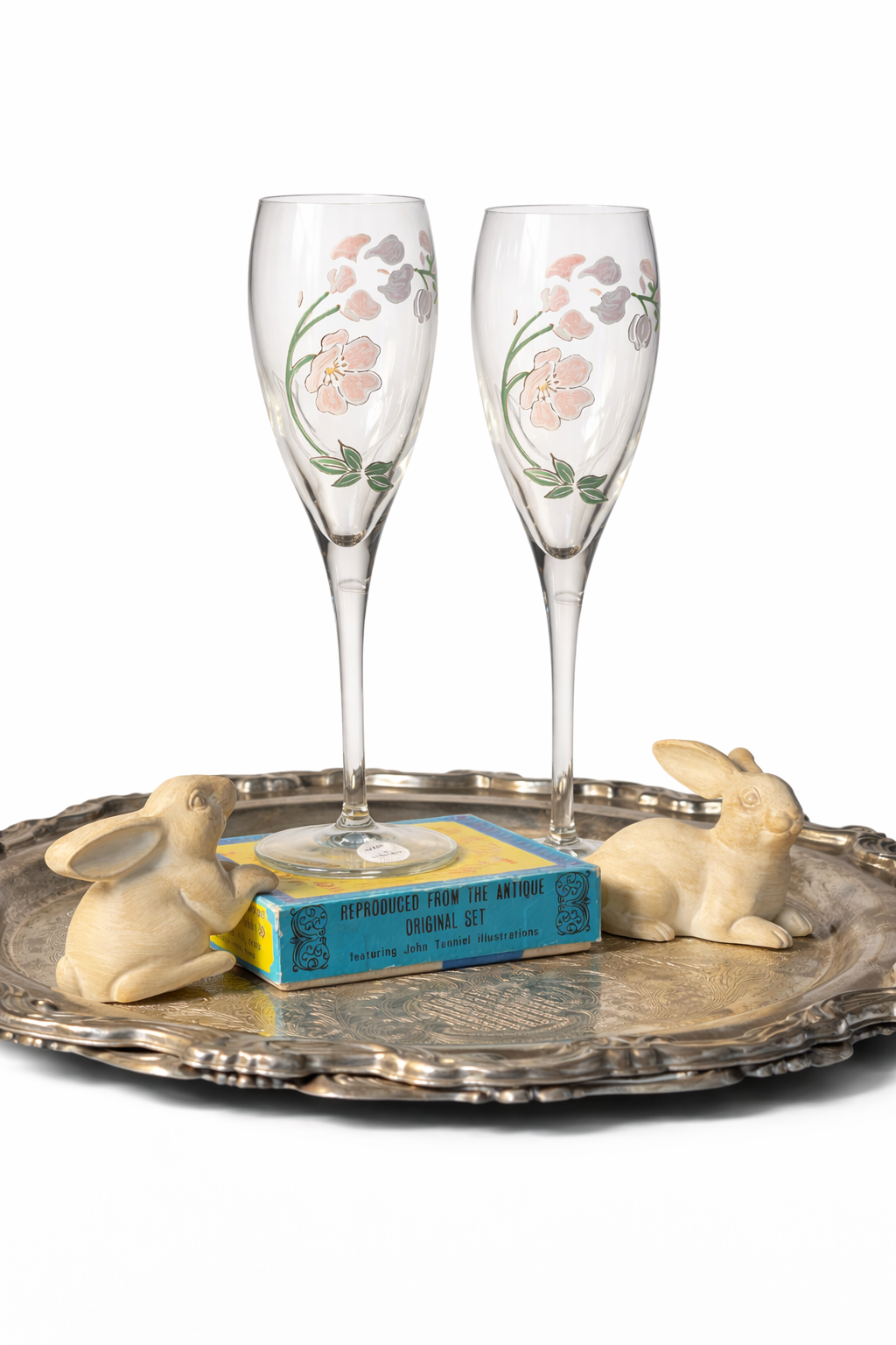Hand Painted Champagne Flutes - Made in France (Set of 2)