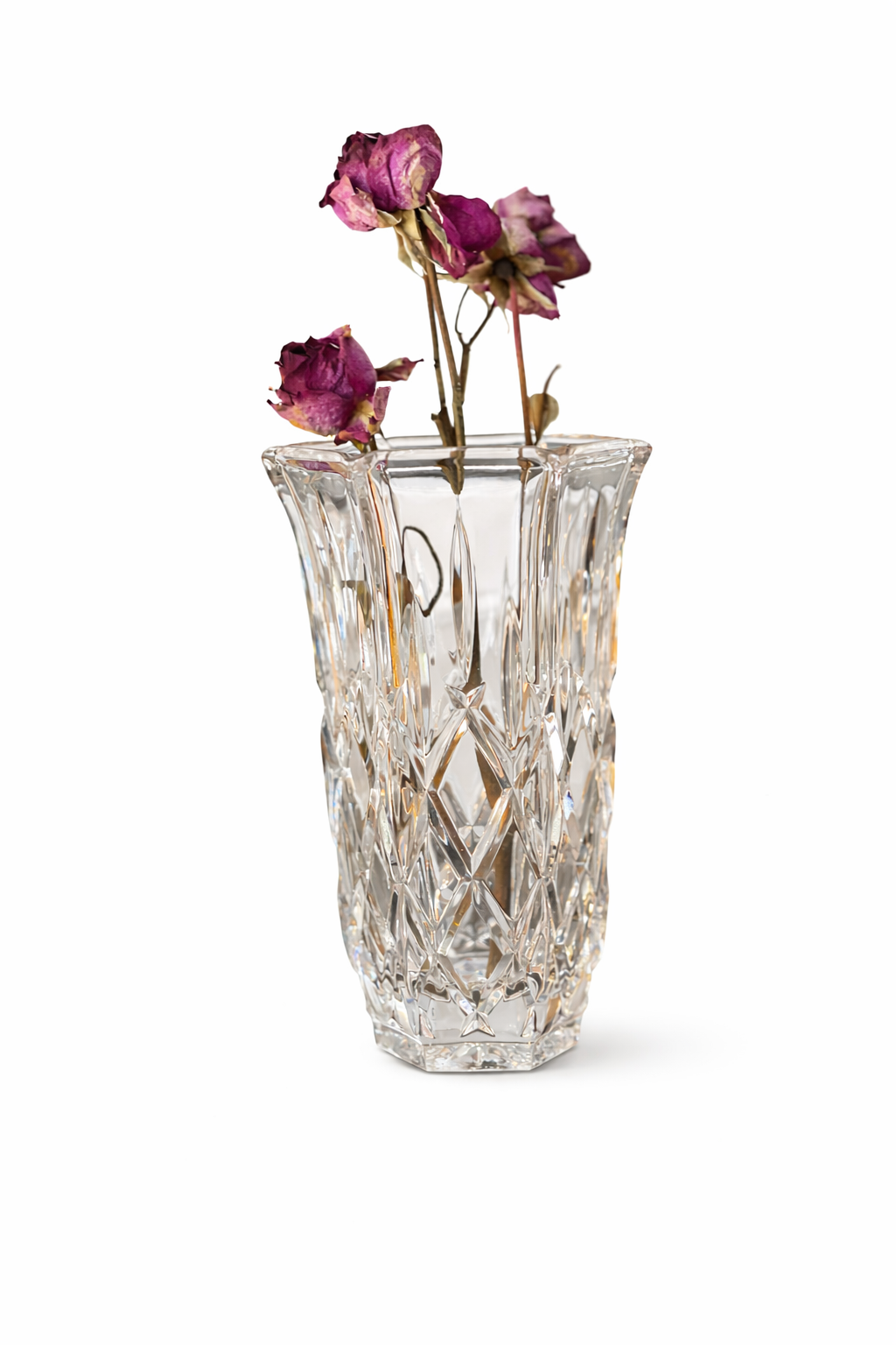 Vintage Cut Crystal Vase – 6.5”