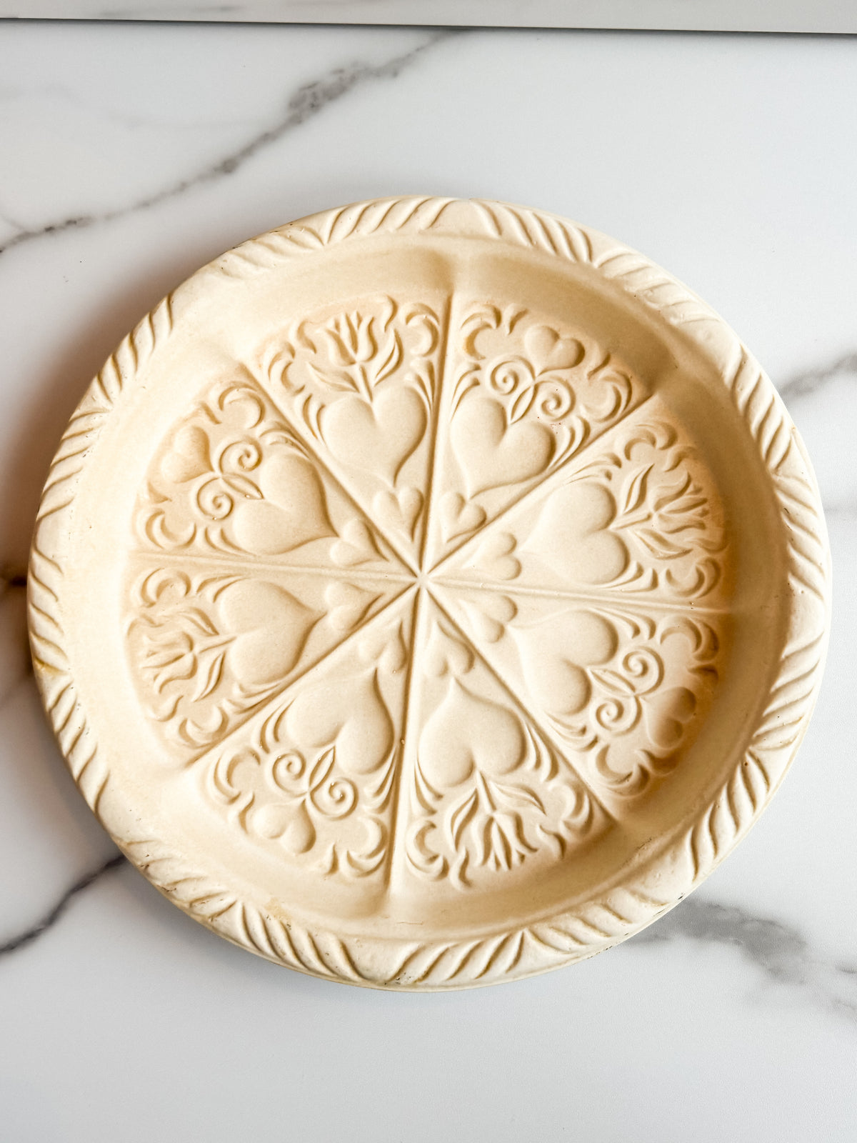 Vintage Hartstone USA Shortbread Mold Embossed Floral & Heart Design