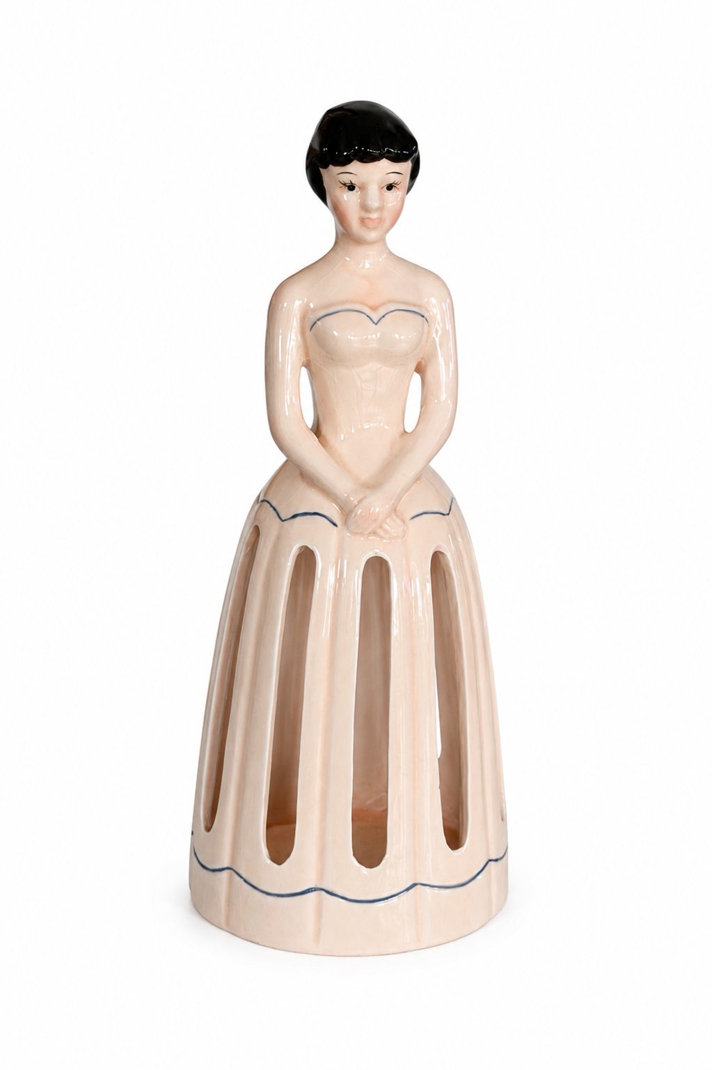 Vintage Lady Lillian Vernon Napkin Hankie Holder Figurine Handkerchief