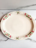 Vintage Homer Laughlin Floral Oval Serving Platter USA Pink Floral