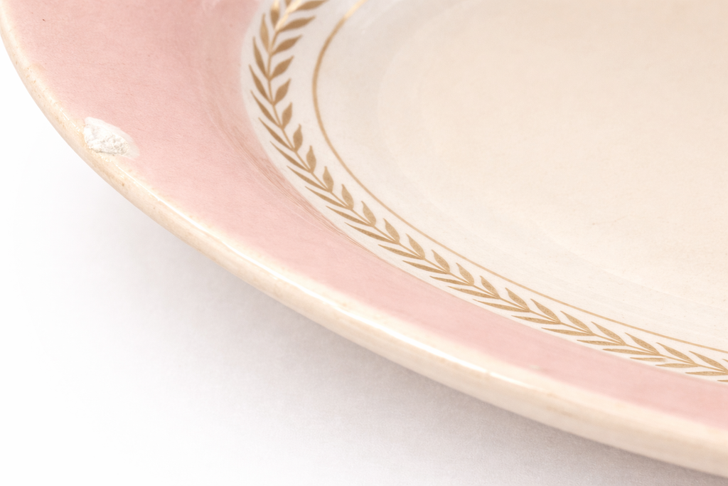 Vintage Candlelight Limoges Style Pink & Gold Oval China Set – 22K Gold Trim Made in USA