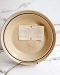 Longaberger Pottery 10” Pie Plate Blue Woven Traditions w Grandma Bonnie’s Recipe Card