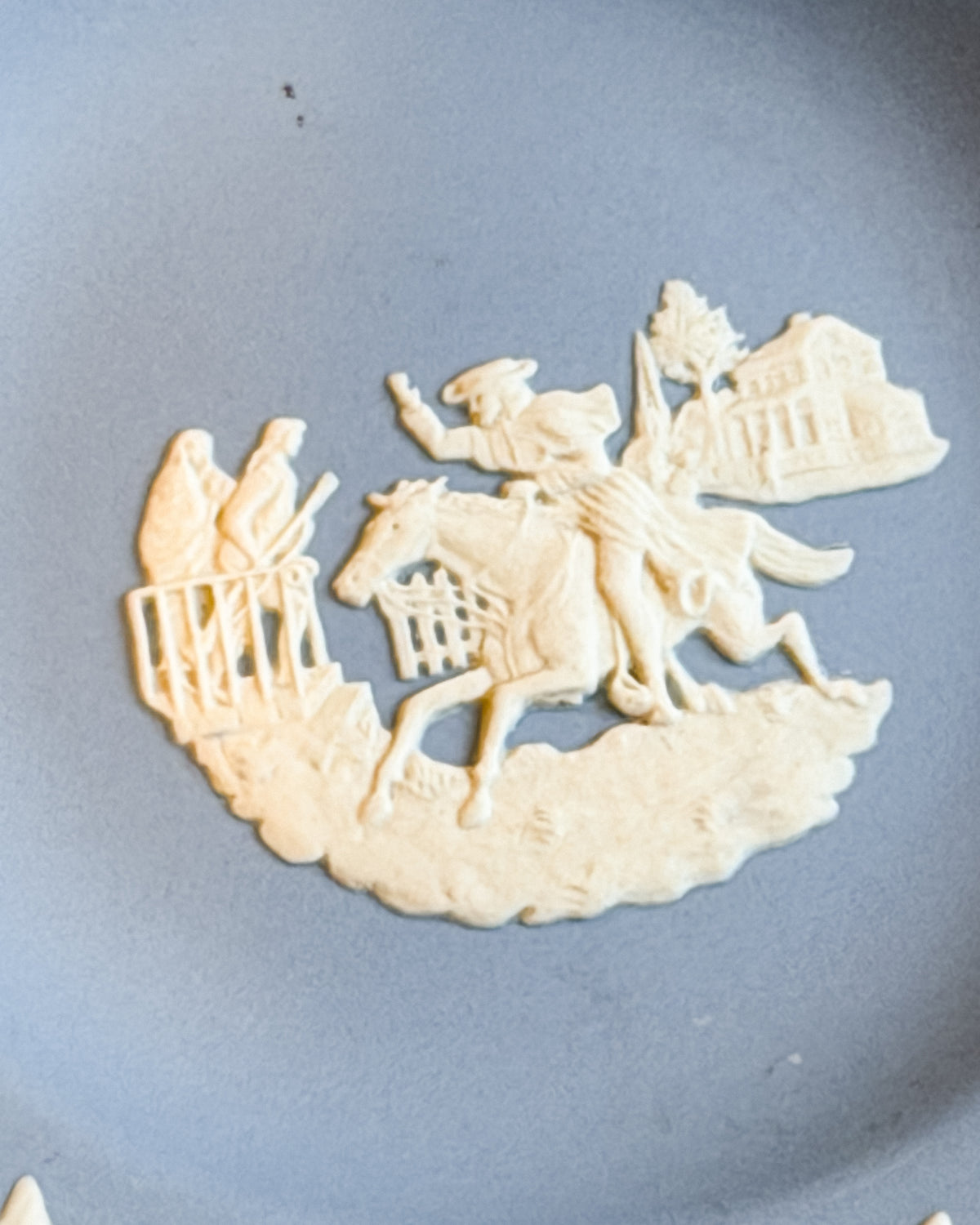 Vintage 1976 Wedgwood Paul Revere’s Ride Blue Jasperware Bicentennial Dish Made in England