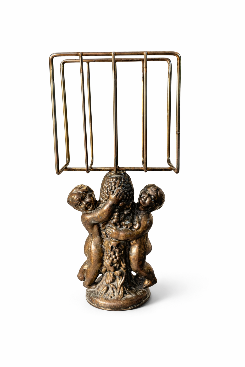 Vintage Cherub Letter Holder Aged Brass Finish
