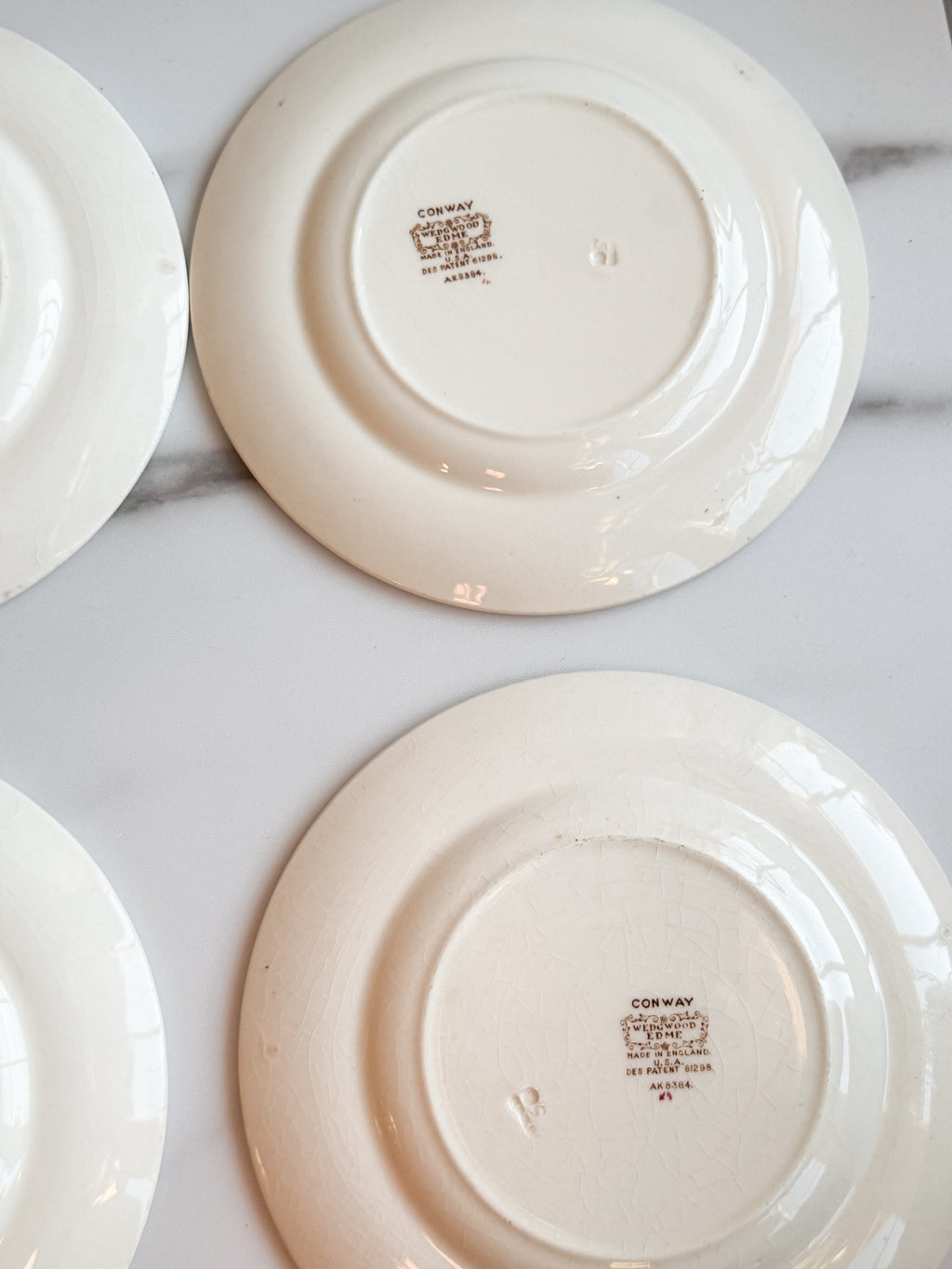 Vintage Wedgwood Conway A.K. 8384 Edme Floral Bread & Butter Plate England Set of 6