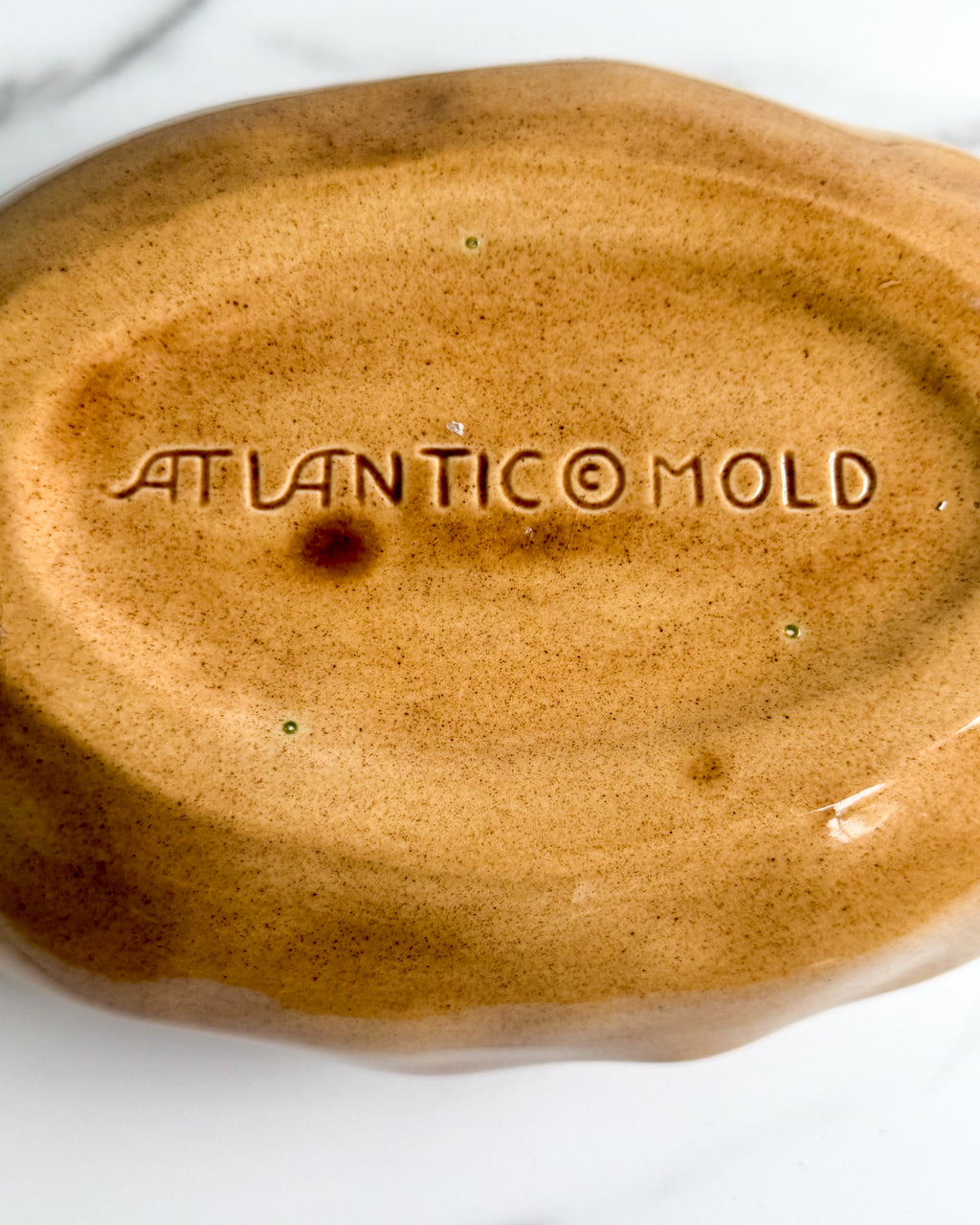 Vintage Atlantic Mold Potato Casserole Dish Ceramic Serving Bowl 1970s Kitchenware