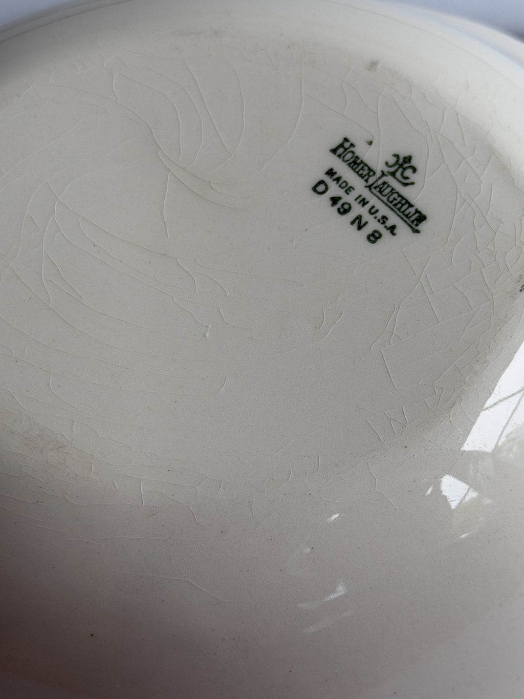 Vintage Homer Laughlin Ivory Serving Bowl Embossed Scalloped Rim Made in USA