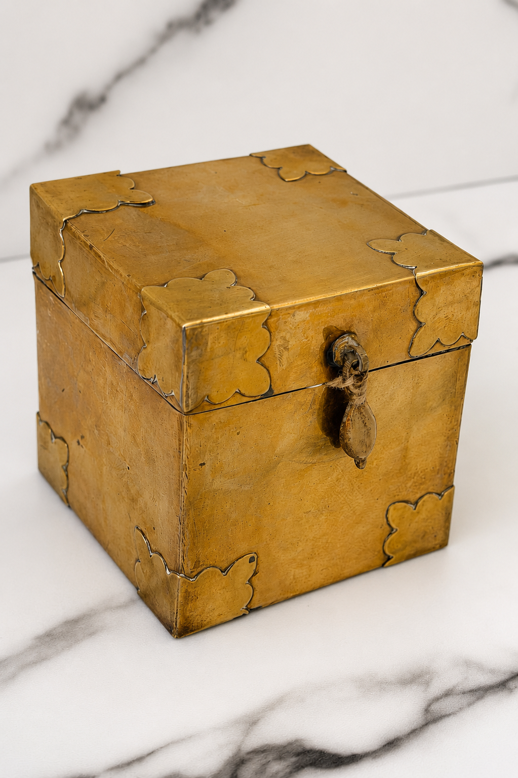 Vintage Brass Hinged Trinket Box