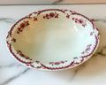 Vintage Shenango China Oval Serving Bowl – Burgundy Floral Transferware Restaurant Ware