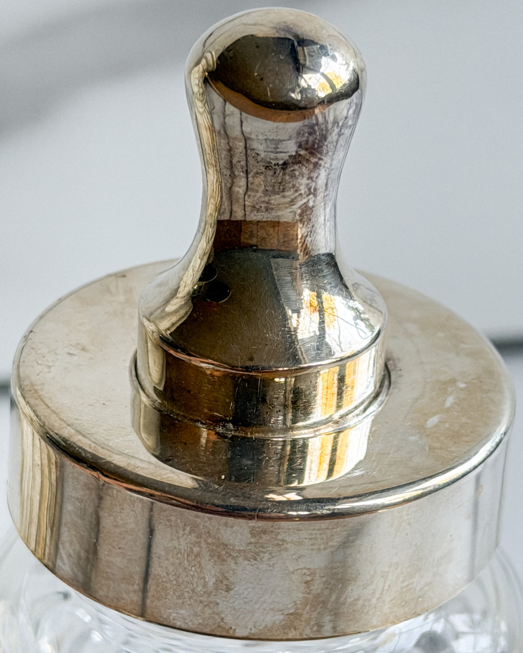 Vintage Cut Crystal & Silver-Tone Baby Bottle with Stopper