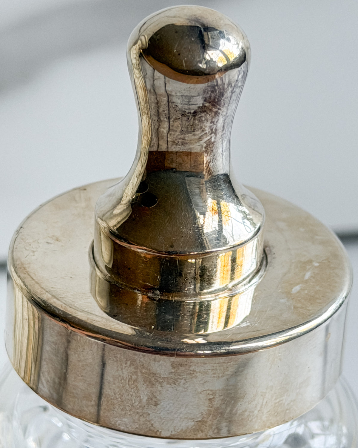 Vintage Cut Crystal & Silver-Tone Baby Bottle with Stopper