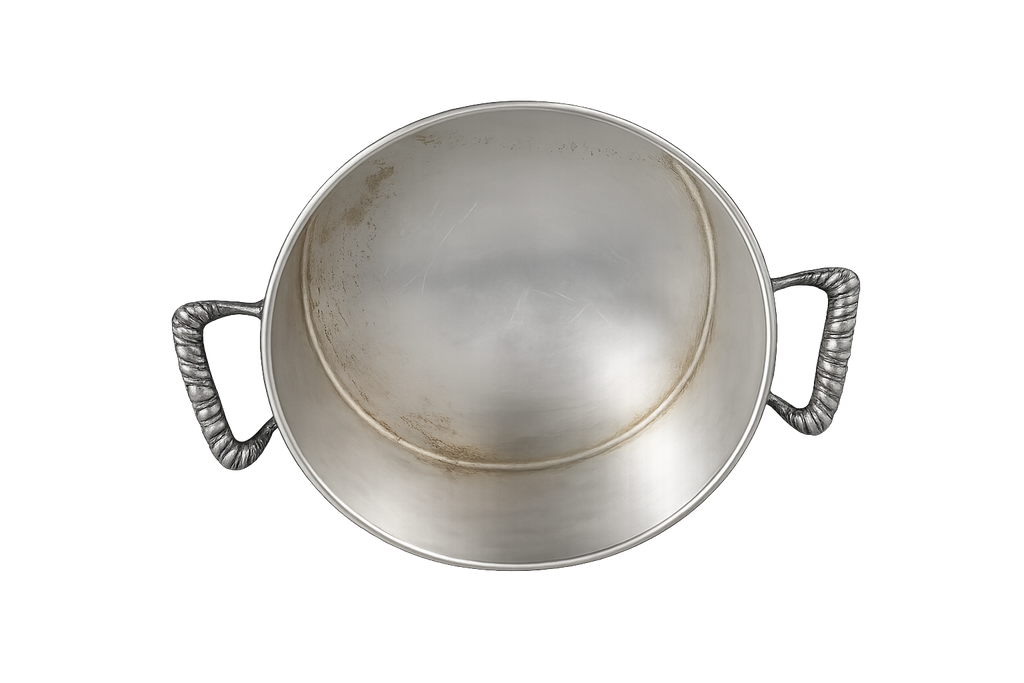 Vintage Silver Pot with Fluted Finial Lid