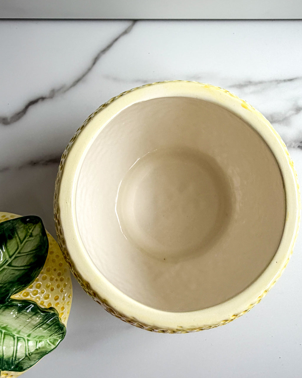 Vintage W.C.L. Ceramic Yellow Lemon Canister with Lid Jar