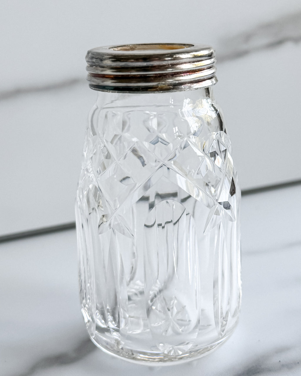 Vintage Cut Crystal & Silver-Tone Baby Bottle