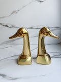 Brass Duck Head Bookends Pair (2)