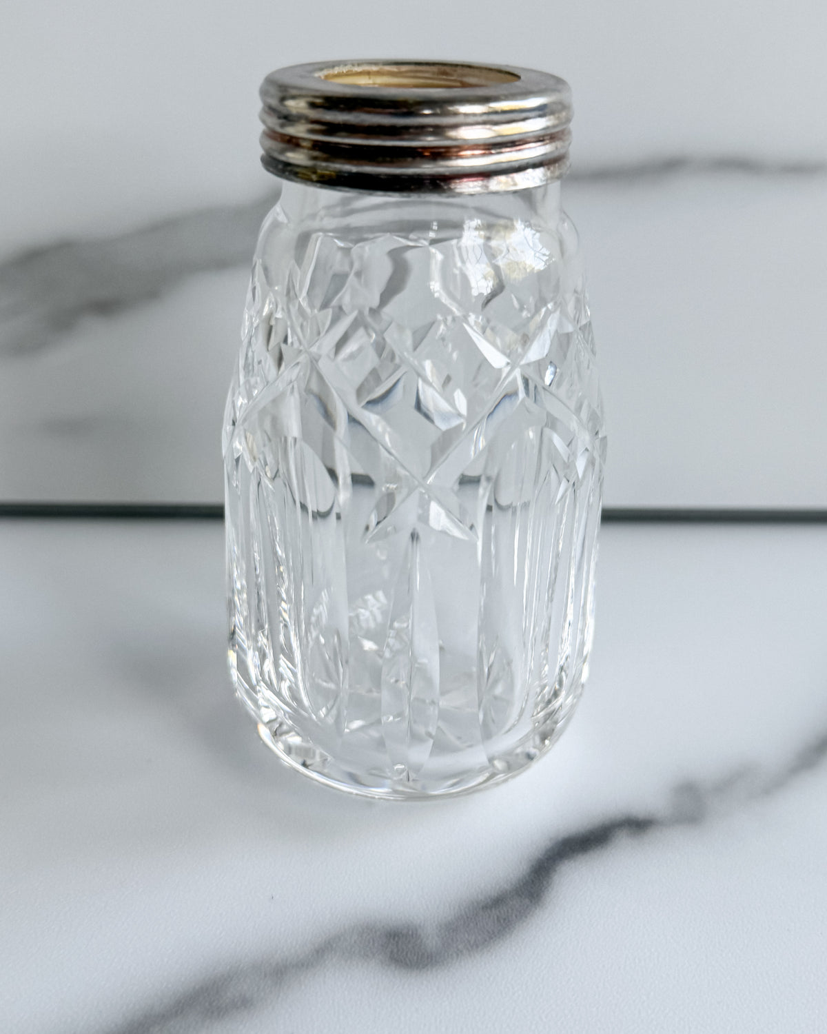 Vintage Cut Crystal & Silver-Tone Baby Bottle