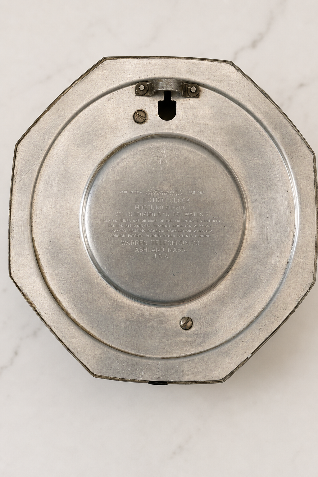 Art Deco Chrome Telechron Kitchen Wall Clock Model CF206