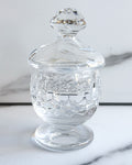 Small Vintage Cut Crystal Lidded Condiment Pot Pedestal Jar with Lid